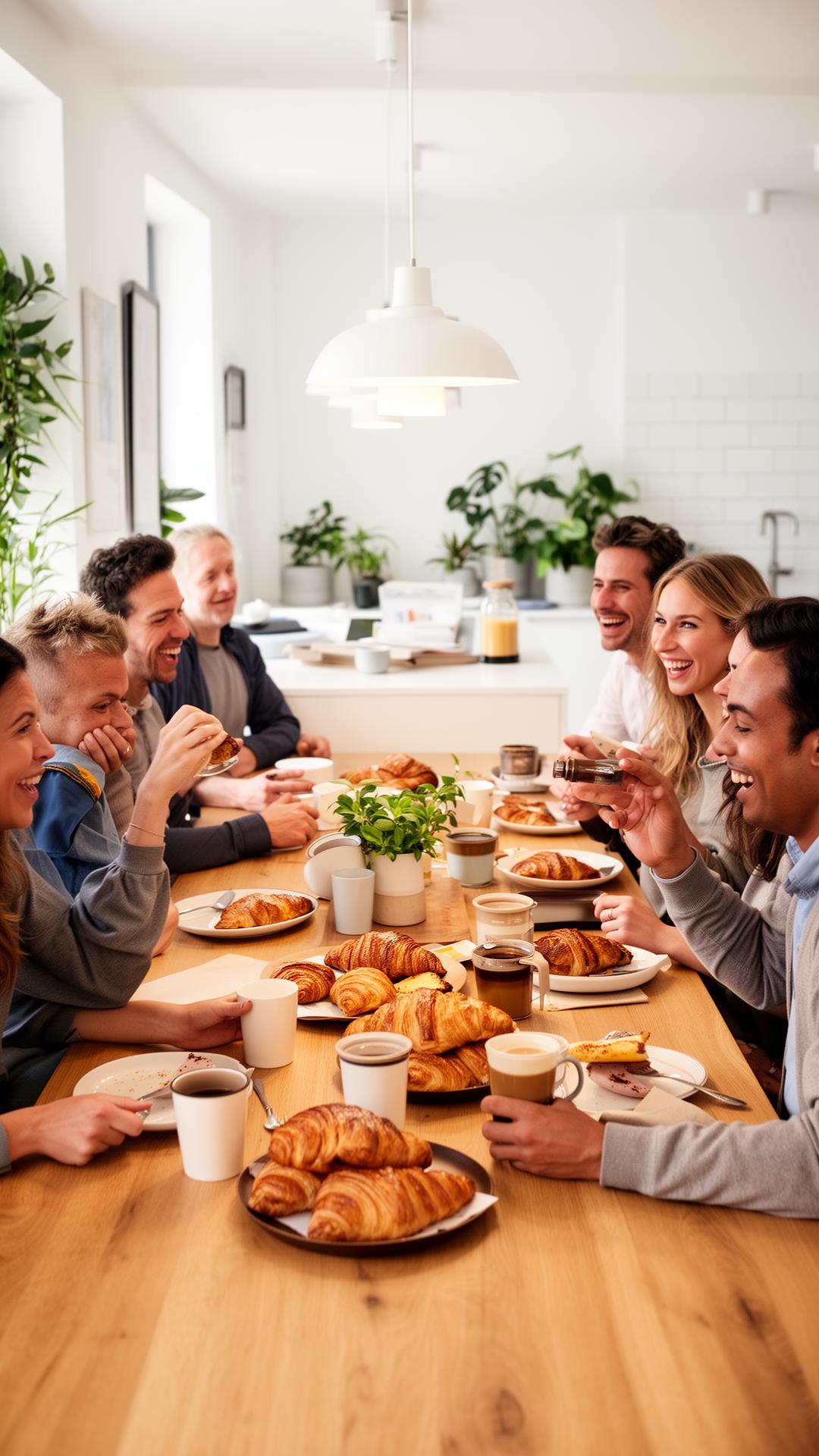 Fælles fredagsmorgenmad i Techsofts kantine